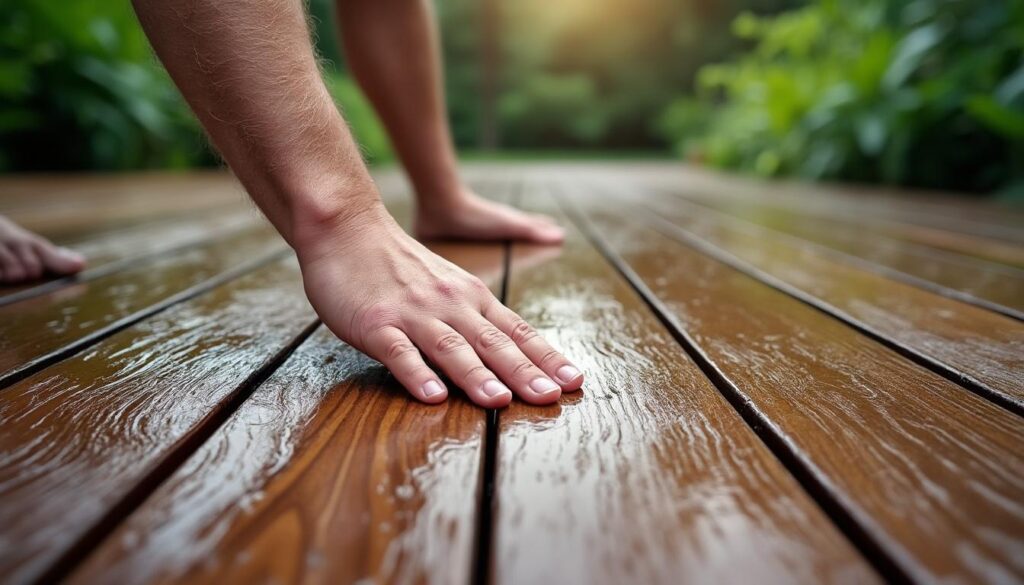 Prévenir le bois glissant sur les terrasses en dalles