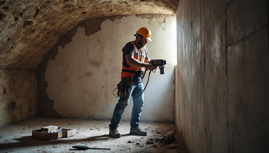 Guide pour traiter l’humidité d’un mur de cave avec une ponceuse