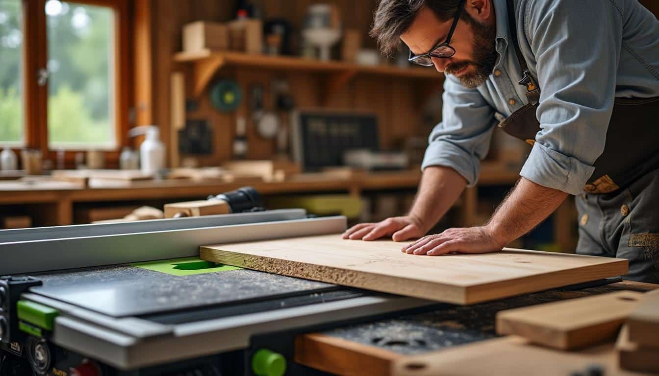 Illustration: Pourquoi choisir la scie sur table Festool CSC SYS 50 pour des coupes précises au millimètre ?